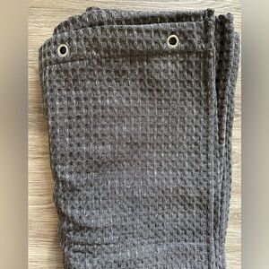 Dark Gray Waffle Knit Fabric Shower Curtain